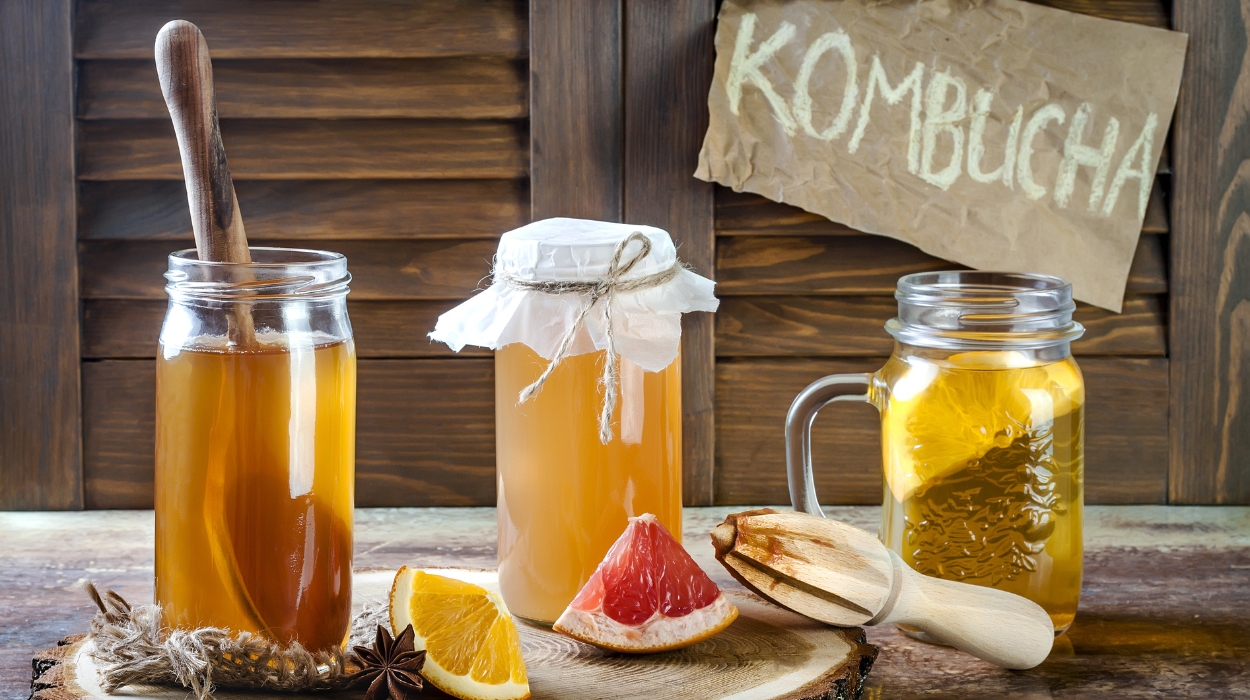kombucha with chia seeds