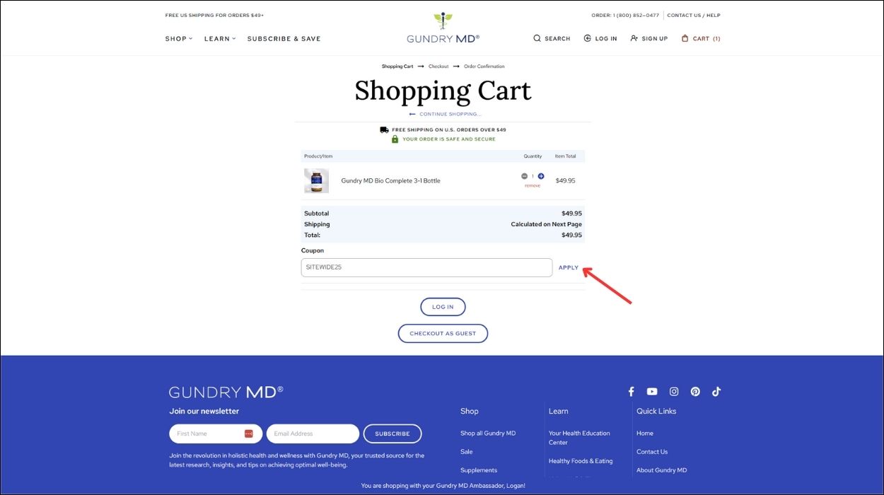 Gundry MD Coupon Code step 3